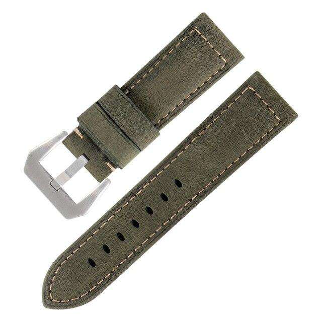 24MM Italian Retrol Cow Leather Watchband for Luxury Universal Watches Strap Band For P-anerai Man PAM Bracelet Handmade Tool - Gustobene