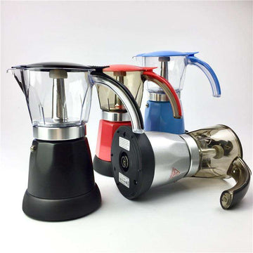 6cups 300ml Electric Espresso Coffee Maker Italian Moka Coffee Pot Percolator Coffee Moka Pot v60 Filters Mocha Coffe Machine - Gustobene
