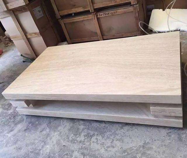 Europe Style Italian American Classic Living Room Coffee Table Black Marble Center Table - Gustobene