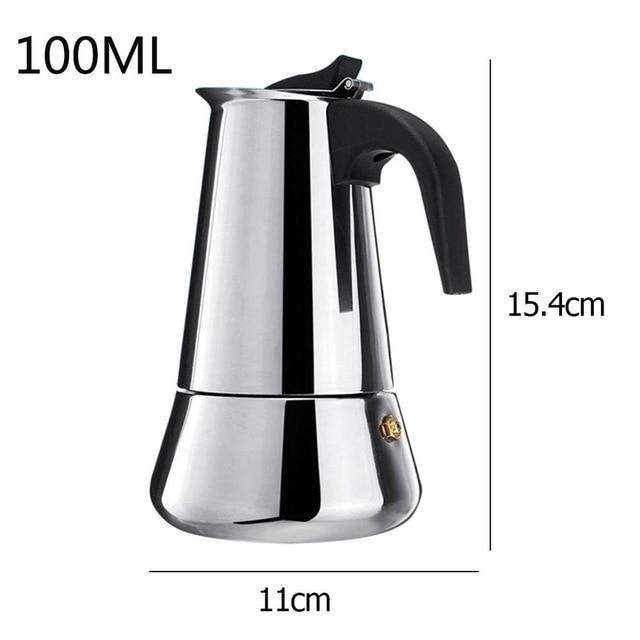 Coffee Makers Italian Top Moka Espresso Cafeteira Expresso Percolator 100/200/200/450 ML Stovetop Coffee Maker Pot - Gustobene