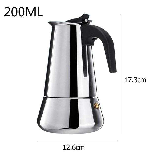 Coffee Makers Italian Top Moka Espresso Cafeteira Expresso Percolator 100/200/200/450 ML Stovetop Coffee Maker Pot - Gustobene