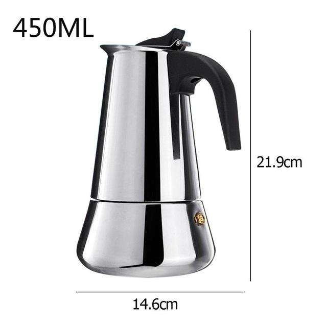 Coffee Makers Italian Top Moka Espresso Cafeteira Expresso Percolator 100/200/200/450 ML Stovetop Coffee Maker Pot - Gustobene