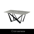 Marble dining table Italian minimalist light luxury one table four chairs modern simple wrought iron dining table combination - Gustobene