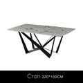Marble dining table Italian minimalist light luxury one table four chairs modern simple wrought iron dining table combination - Gustobene