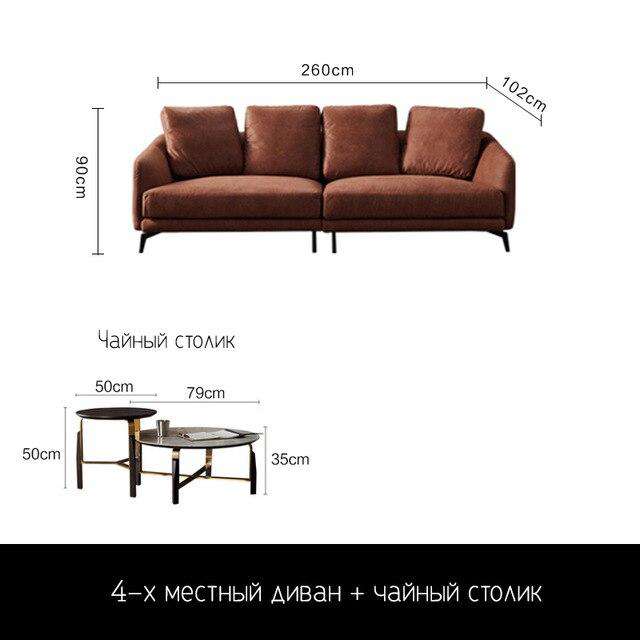 Disposable technical cloth sofa small apartment modern simple orange super soft sofa Nordic Italian minimalist fabric sofa - Gustobene