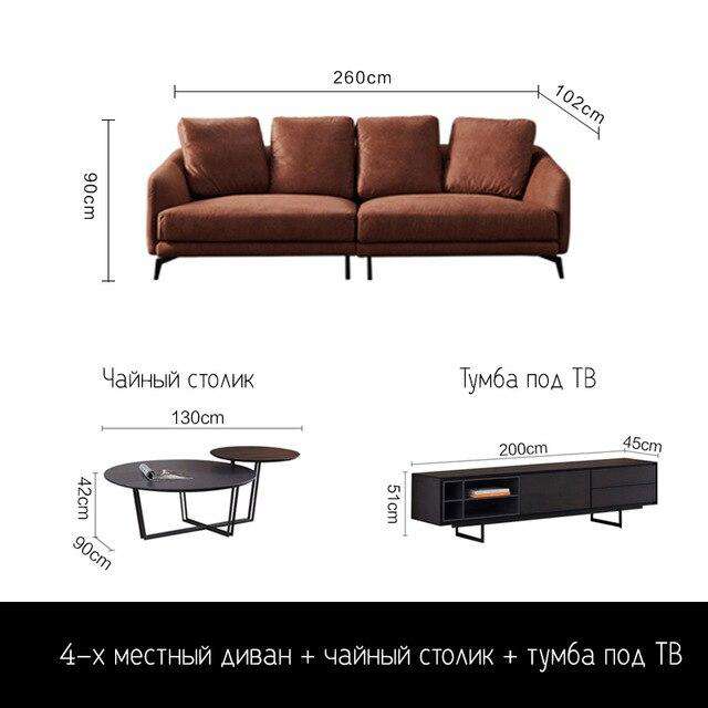 Disposable technical cloth sofa small apartment modern simple orange super soft sofa Nordic Italian minimalist fabric sofa - Gustobene