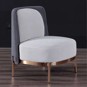 U-BEST Modern Living Room Italian Designer Lounge Chair Upholstered Fabric Metal Frame Tape Armchair