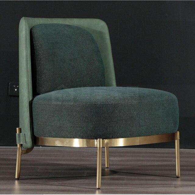 U-BEST  Modern Living Room Italian Designer Lounge Chair Upholstered Fabric Metal Frame Tape Armchair