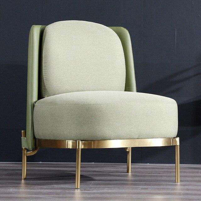 U-BEST  Modern Living Room Italian Designer Lounge Chair Upholstered Fabric Metal Frame Tape Armchair