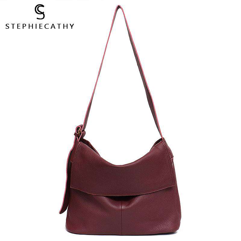 SC High Quality Italian Leather Messenger Bag Women Casual Flap Shoulder Bag Ladies Luxury Leather Handbag Femal Large Crossbody - Gustobene