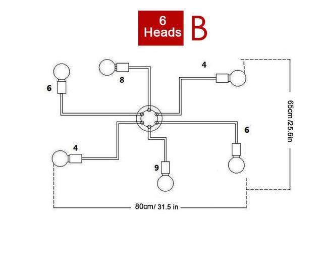 Multiple Rod Metal Chandelier - Gustobene