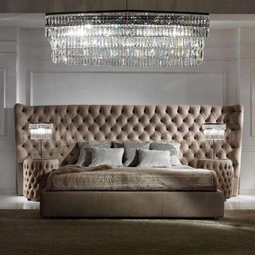 Upholstered Leather Italian Bed - Gustobene