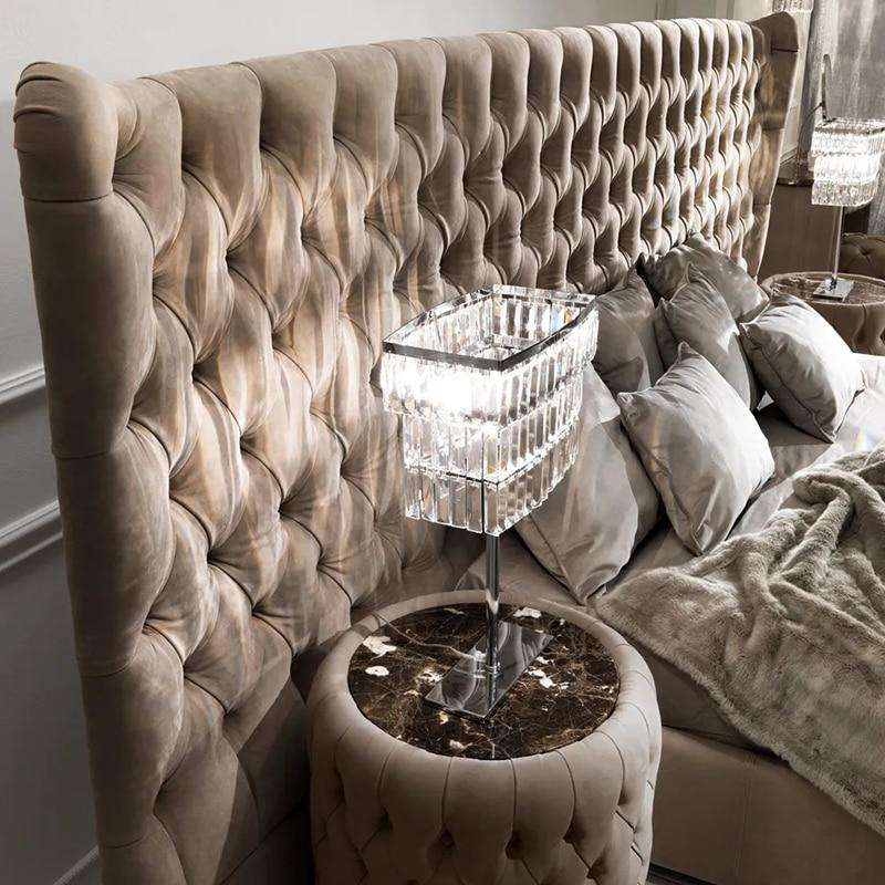 Upholstered Leather Italian Bed - Gustobene