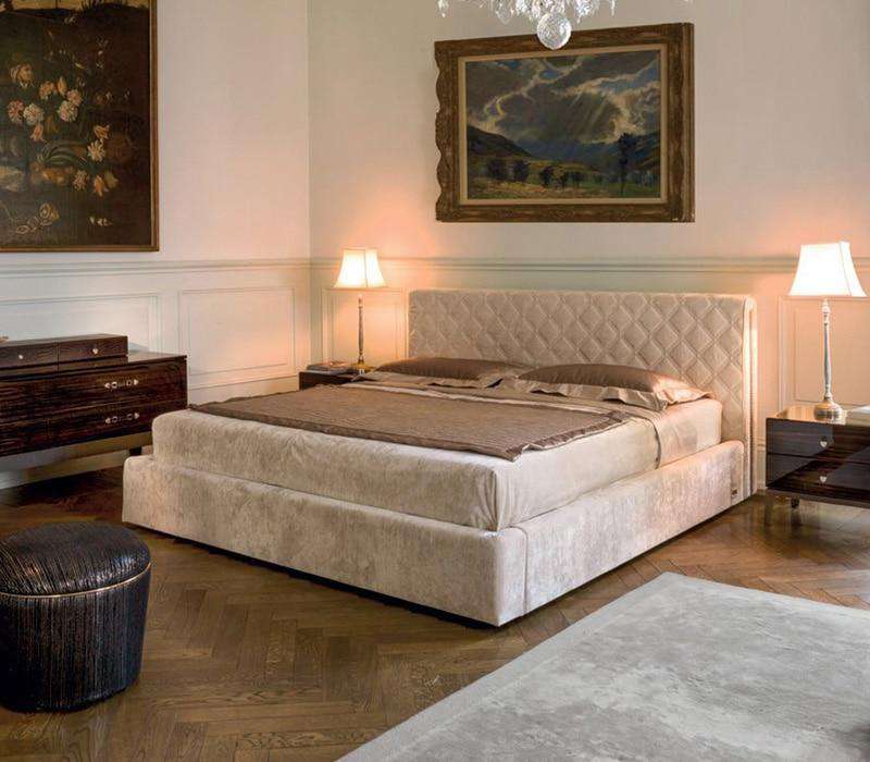 Upholstered Leather Italian Bed - Gustobene