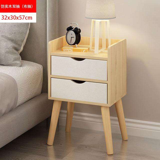 Bedside cabinet custom bedroom furniture Italian simple modern solid wood economical bedside storage cabinet - Gustobene