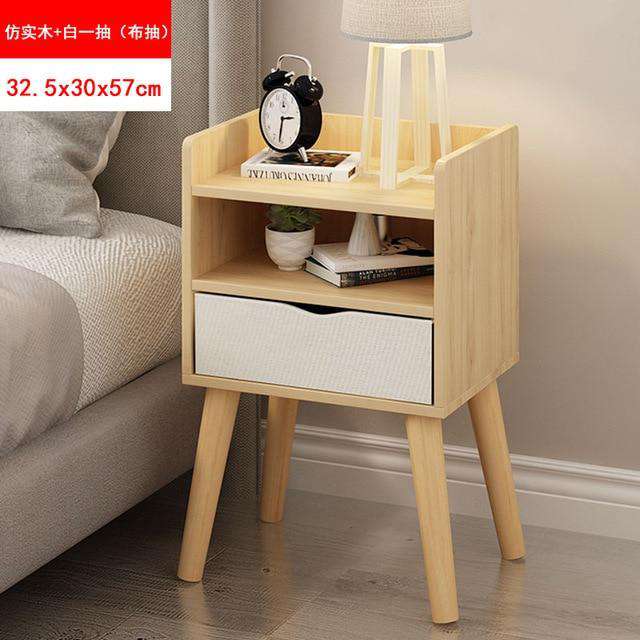 Bedside cabinet custom bedroom furniture Italian simple modern solid wood economical bedside storage cabinet - Gustobene