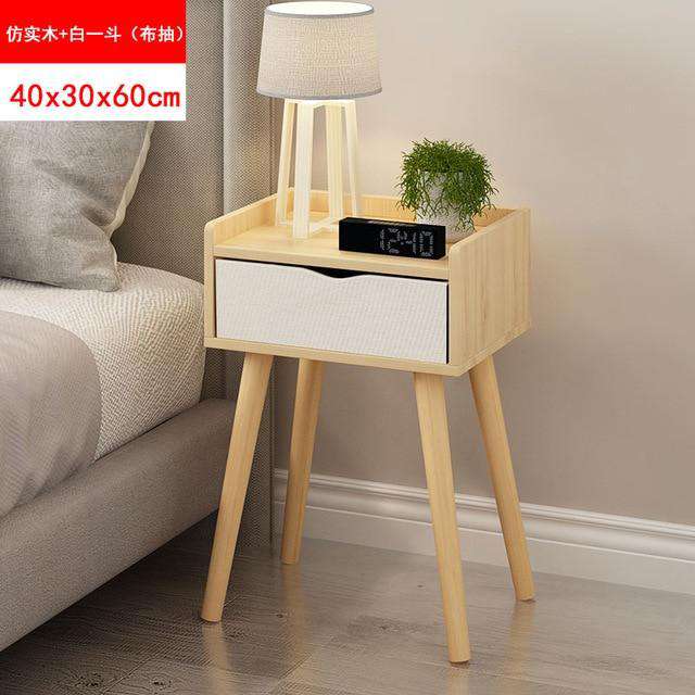 Bedside cabinet custom bedroom furniture Italian simple modern solid wood economical bedside storage cabinet - Gustobene