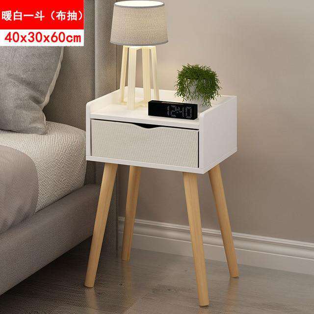 Bedside cabinet custom bedroom furniture Italian simple modern solid wood economical bedside storage cabinet - Gustobene