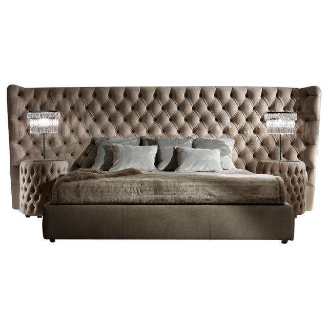 Upholstered Leather Italian Bed - Gustobene