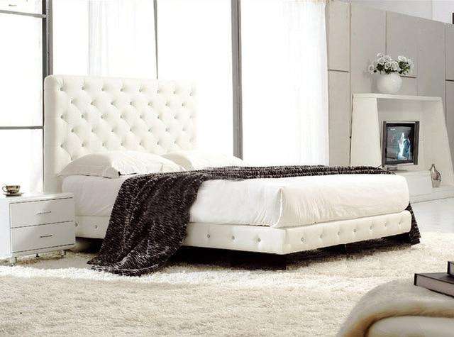 Upholstered Leather Italian Bed - Gustobene