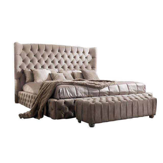 Upholstered Leather Italian Bed - Gustobene