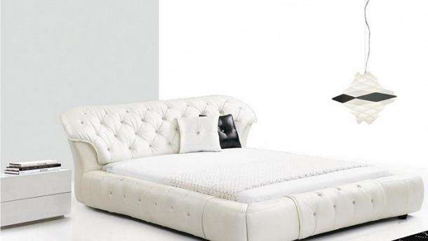 Upholstered Leather Italian Bed - Gustobene