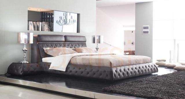 Upholstered Leather Italian Bed - Gustobene