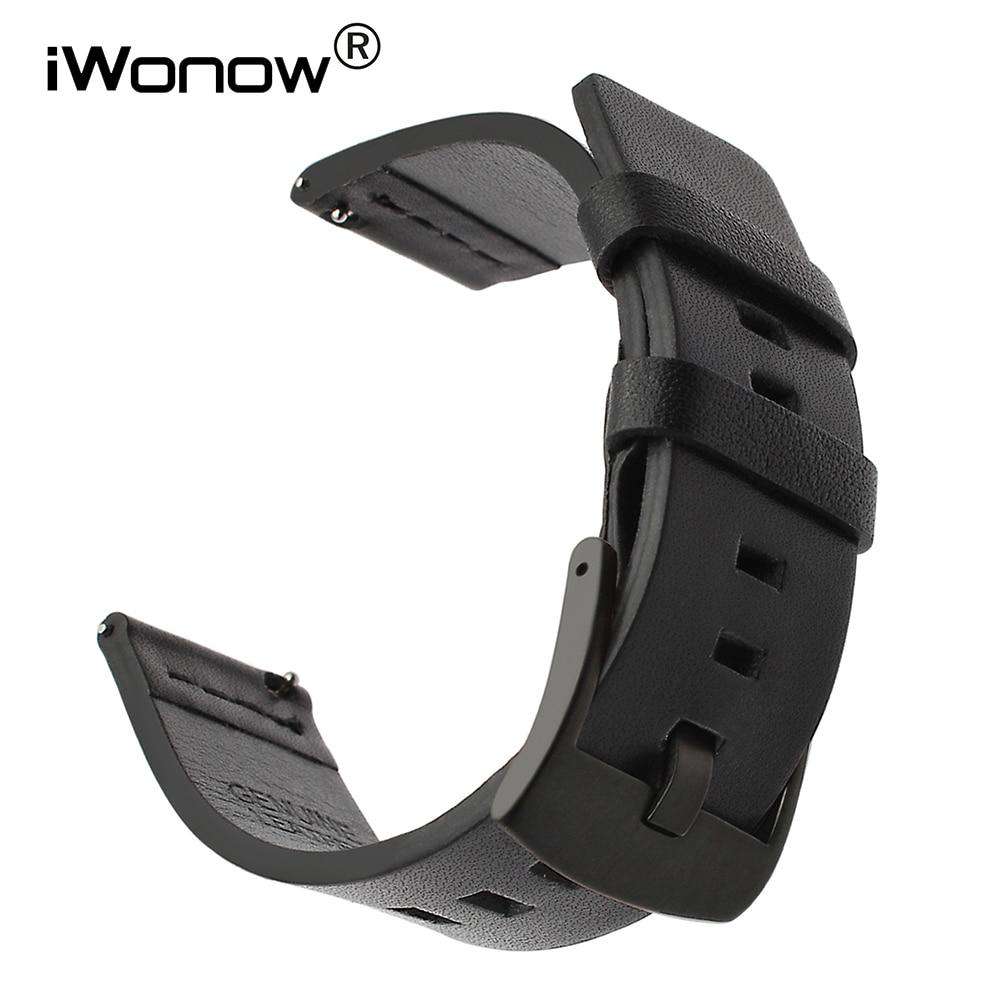 20mm Italian Oily Leather Watchband for Garmin Vivoactive3 Withings Activite Steel HR 40mm Quick Release Watch Band Wrist Strap - Gustobene