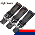 28mm Italian Calfskin Leather Watch Band for Seven Friday P1|P2 Black Belt Pin Buckle Replacement Watch Strap for Men Bracelet - Gustobene