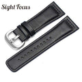 28mm Italian Calfskin Leather Watch Band for Seven Friday P1|P2 Black Belt Pin Buckle Replacement Watch Strap for Men Bracelet - Gustobene