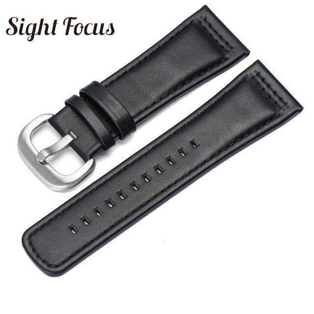 28mm Italian Calfskin Leather Watch Band for Seven Friday P1|P2 Black Belt Pin Buckle Replacement Watch Strap for Men Bracelet - Gustobene