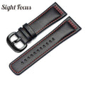 28mm Italian Calfskin Leather Watch Band for Seven Friday P1|P2 Black Belt Pin Buckle Replacement Watch Strap for Men Bracelet - Gustobene