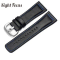 28mm Italian Calfskin Leather Watch Band for Seven Friday P1|P2 Black Belt Pin Buckle Replacement Watch Strap for Men Bracelet - Gustobene