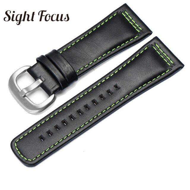 28mm Italian Calfskin Leather Watch Band for Seven Friday P1|P2 Black Belt Pin Buckle Replacement Watch Strap for Men Bracelet - Gustobene