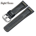 28mm Italian Calfskin Leather Watch Band for Seven Friday P1|P2 Black Belt Pin Buckle Replacement Watch Strap for Men Bracelet - Gustobene