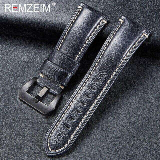 New Arrive Genuine Leather Strap 20 22 24 26mm Italian Imported High Quality Leather Sports Rough Thick Strap for Men Watch