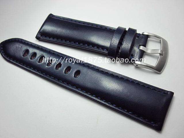 2020 new 23mm Italian Calf Leather deep blue Watch Band Handmade for CITIZEN AT9010-52E/AT9016-56H AT9037 high quality Wristband - Gustobene