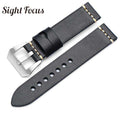 20mm 22mm 24mm 26mm Italian Calfskin Watchbands for Panerai Navy Blue Leather Strap Men's Watch Belts Sewn-in Tang Buckle Bands - Gustobene