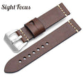 20mm 22mm 24mm 26mm Italian Calfskin Watchbands for Panerai Navy Blue Leather Strap Men's Watch Belts Sewn-in Tang Buckle Bands - Gustobene