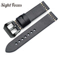 20mm 22mm 24mm 26mm Italian Calfskin Watchbands for Panerai Navy Blue Leather Strap Men's Watch Belts Sewn-in Tang Buckle Bands - Gustobene