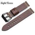 20mm 22mm 24mm 26mm Italian Calfskin Watchbands for Panerai Navy Blue Leather Strap Men's Watch Belts Sewn-in Tang Buckle Bands - Gustobene