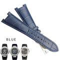 25mm Italian Cowhide Watch Strap Black Brown Blue Folding Buckle Leather Watchband Suitable for PATEK PHILIPPK Series Watch - Gustobene