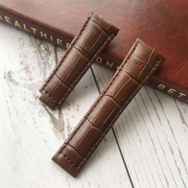 20mm Italian Cowhide Watch band Black Brown Green Leather Watchband for Role strap Daytona Submariner DEEPSEA GMT OYSTERFLEX - Gustobene