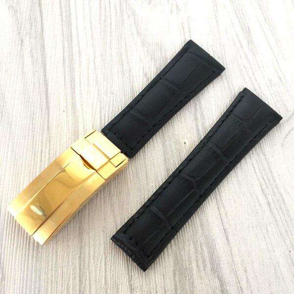 20mm Italian Cowhide Watch band Black Brown Green Leather Watchband for Role strap Daytona Submariner DEEPSEA GMT OYSTERFLEX - Gustobene