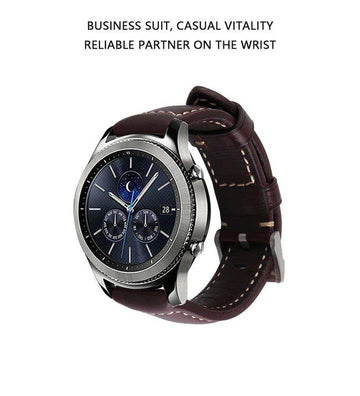 Italian Genuine Leather Watchband 22mm Quick Release for Samsung Gear S3 Classic Frontier Gear 2 Neo Live Watch Band Wrist Strap - Gustobene