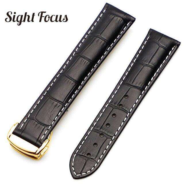 Italian Calfskin Leather Watch Straps for Omega Watch Seamaster Speedmaster De Ville Band 19mm 20mm 21mm Watch Belt Men Bracelet - Gustobene
