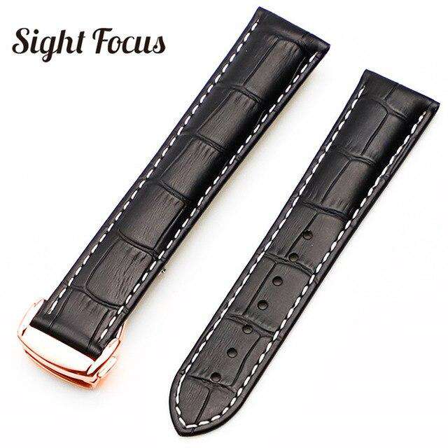 Italian Calfskin Leather Watch Straps for Omega Watch Seamaster Speedmaster De Ville Band 19mm 20mm 21mm Watch Belt Men Bracelet - Gustobene