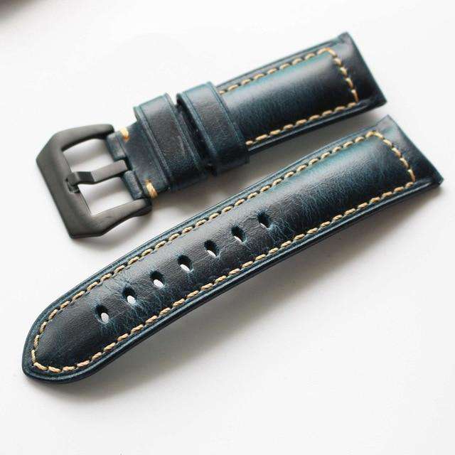 20mm 22mm 24mm 26mm Handmade Italian Brown Vintage Genuine Leather Watch Band Strap for panerai Men Watchband Strap for PAM - Gustobene