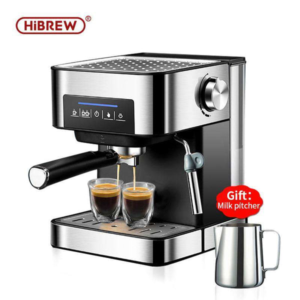 HiBREW espresso coffee machine inox semi automatic expresso maker,cafe  powder espresso maker, cappuccino - Gustobene