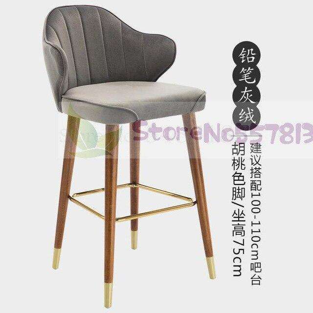 Nordic light luxury solid wood bar stools American country high stools personality modern bar stools Italian bar chairs